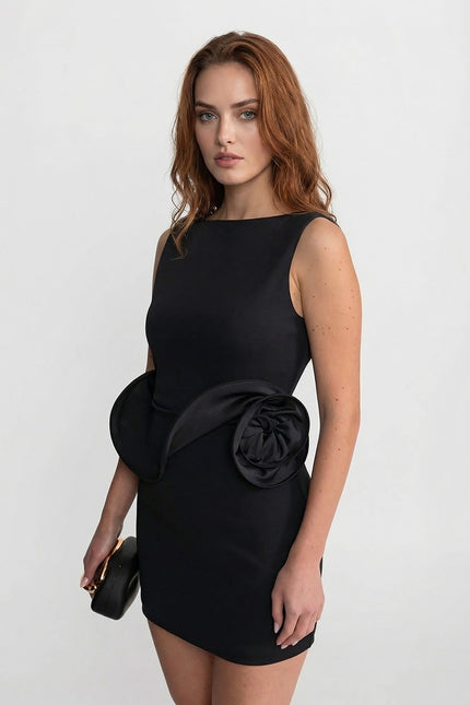 Apolline - Mini Dress with Sculptural Peplum Detail