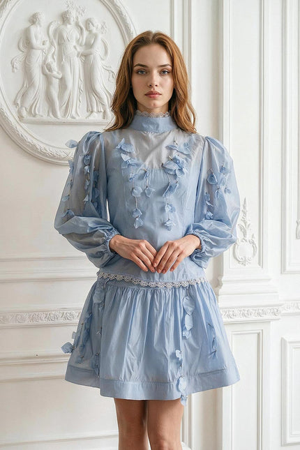 Églantine - Floral Co-Ord Set with Lace-Trim Detailing