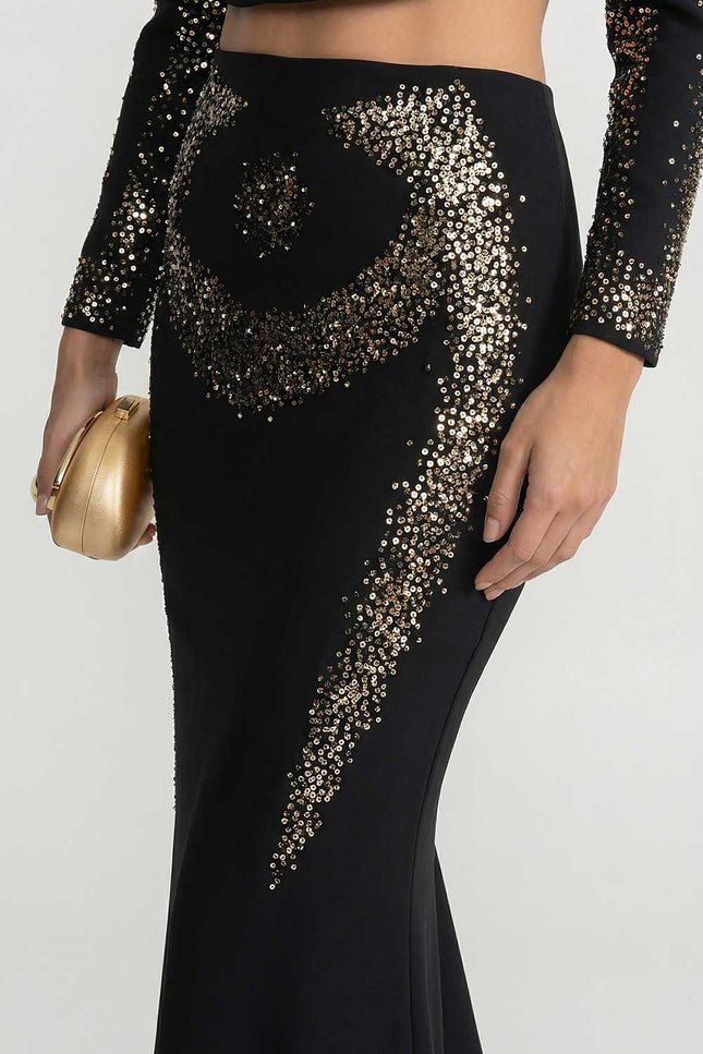 Eva - Embellished Co-Ord Set with Silver and Gold Sequins