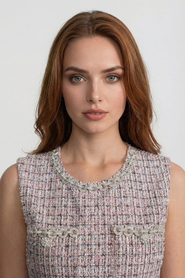 Fleurie - Sleeveless Tweed Mini Dress