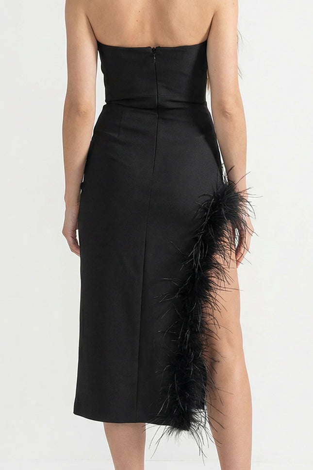 Gabriela - Mini Dress with Fitted Bodice and Silver Beading Accents