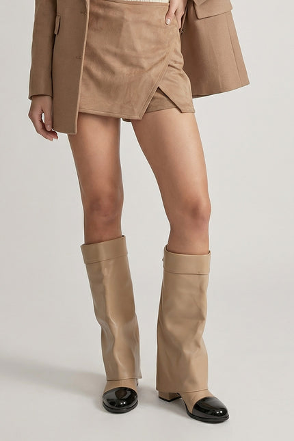 Ginevra – Folded Knee-High Boots with Cap Toe