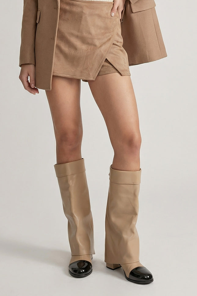 Ginevra – Folded Knee-High Boots with Cap Toe