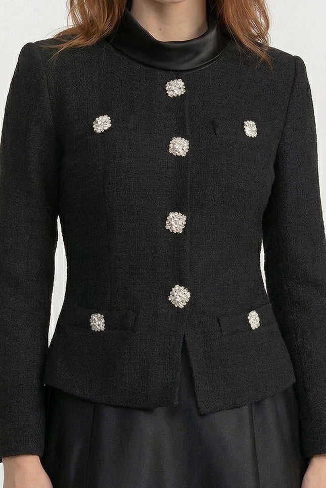 Isaline - Tailored Midi Dress with Ornate Jacket Overlay
