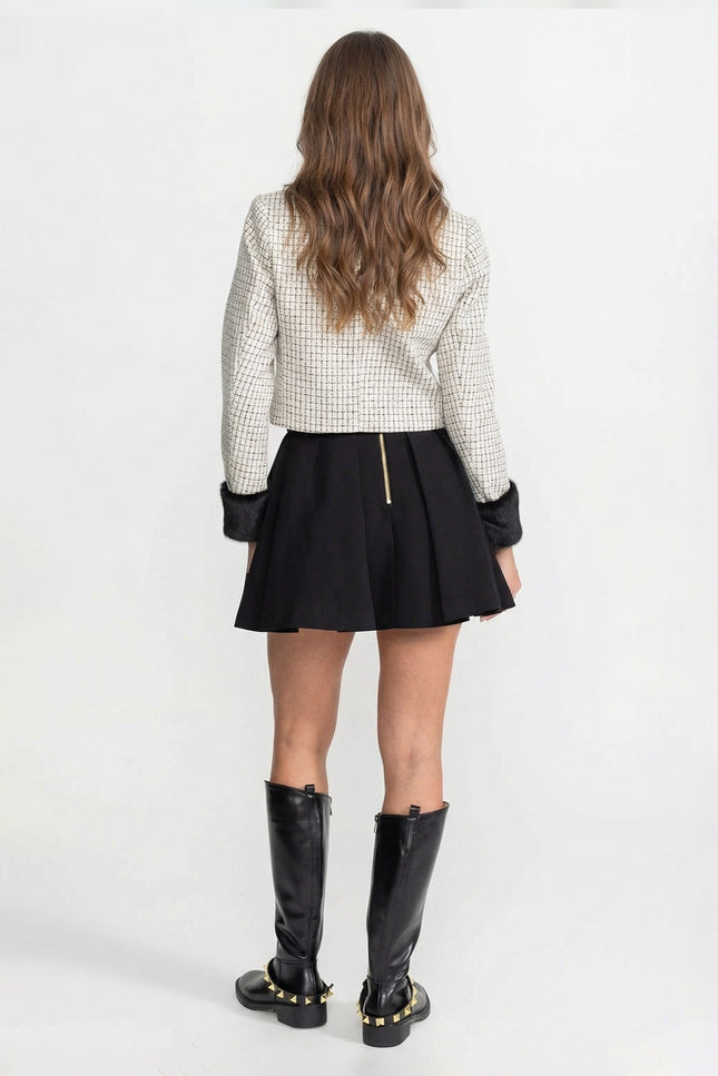 Margaux - Tweed Jacket with Fox Fur Accent