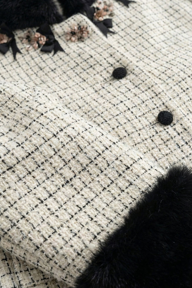 Margaux - Tweed Jacket with Fox Fur Accent