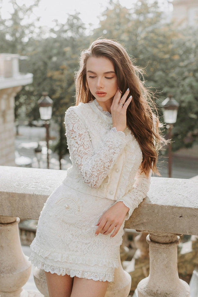 Orsella - Luxury Two-Piece Set with Pearl Detailing