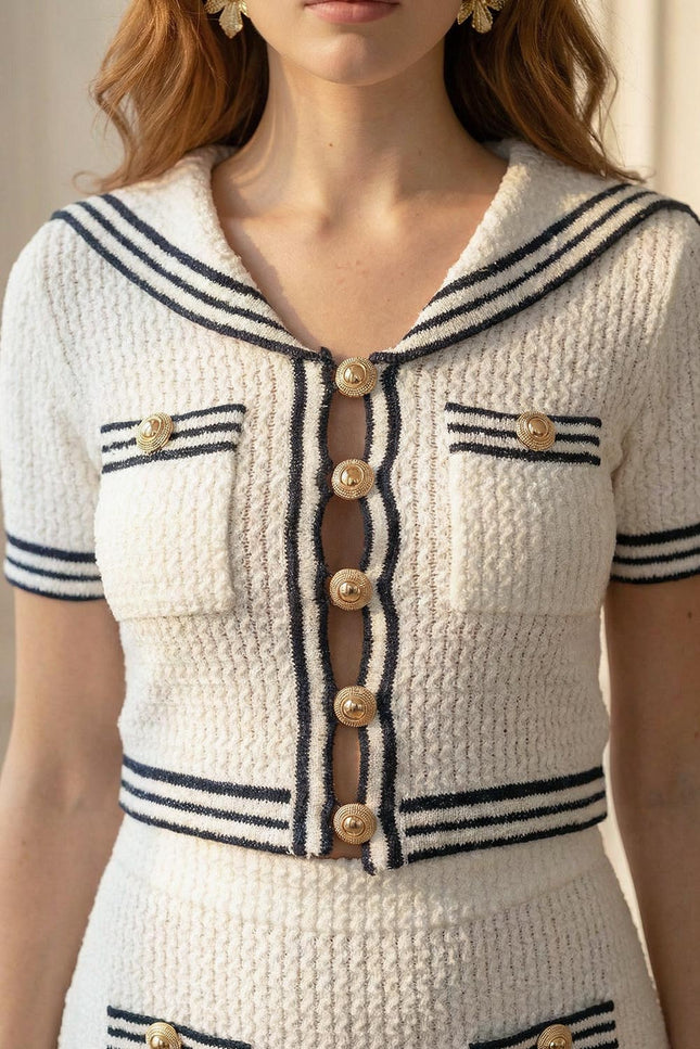 Patricia - Textured Sailor Co-ord Set